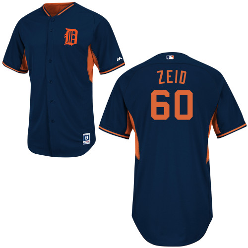Josh Zeid #60 MLB Jersey-Detroit Tigers Men's Authentic 2014 Navy Road Cool Base BP Baseball Jersey